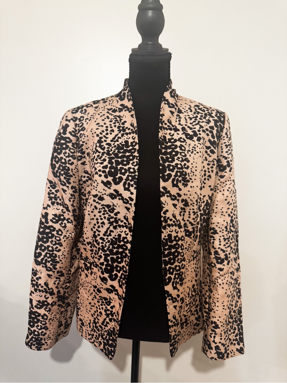 J.Crew Re-Imagined Going-Out Blazer in Leopard Print Linen-Blend - Size 10